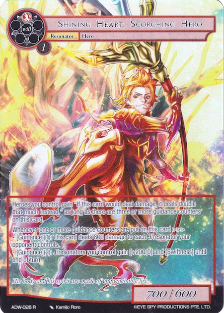 Shining Heart, Scorching Hero (Full Art) (ADW-026) [Assault into the Demonic World]