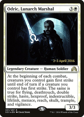 Odric, Lunarch Marshal (Prerelease) [Shadows over Innistrad Prerelease Promos]