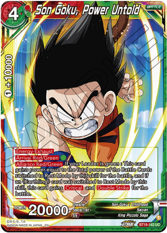 Son Goku, Power Untold (BT18-142) [Dawn of the Z-Legends]