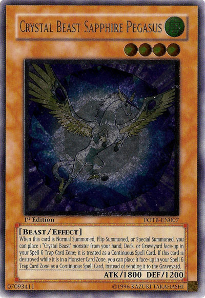 Crystal Beast Sapphire Pegasus (UTR) [FOTB-EN007] Ultime Rare 