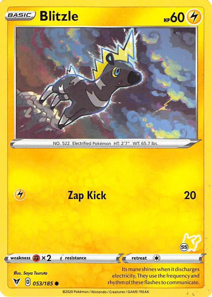 Blitzle (053/185) (Tampon Pikachu #55) [Battle Academy 2022]