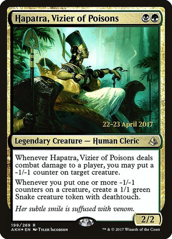 Hapatra, Vizier of Poisons  (Prerelease) [Amonkhet Prerelease Promos]