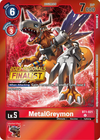 MetalGreymon [BT1-021] (2023 Regionals Finalist) [Release Special Booster Promos]