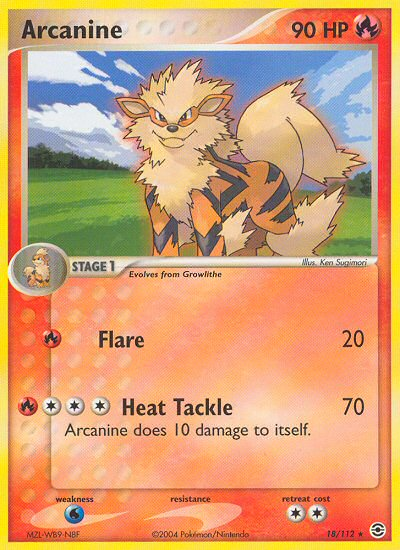 Arcanine (18/112) [EX : Rouge Feu &amp; Vert Feuille] 