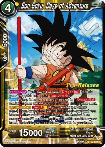Son Goku, Days of Adventure (BT22-089) [Critical Blow Prerelease Promos]