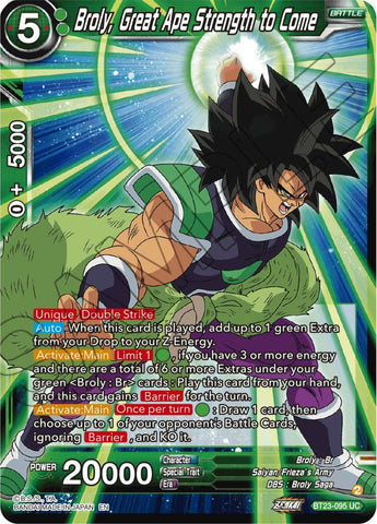 Broly, Great Ape Strength to Come (BT23-095) [Perfect Combination]
