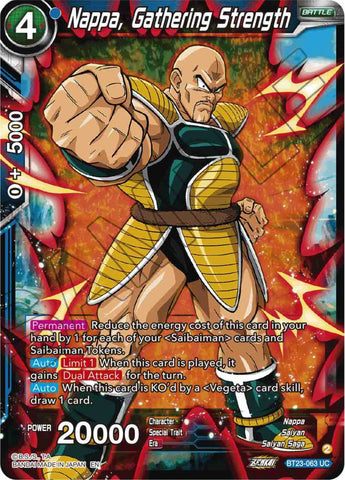 Nappa, Gathering Strength (BT23-063) [Perfect Combination]