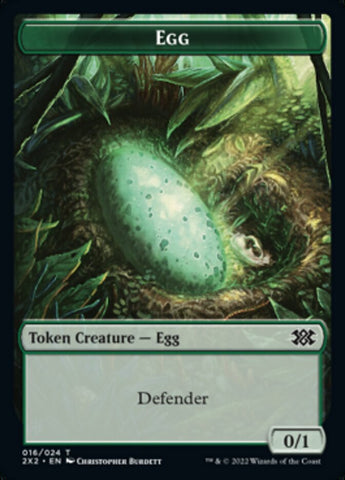 Egg // Aven Initiate Double-sided Token [Double Masters 2022 Tokens]