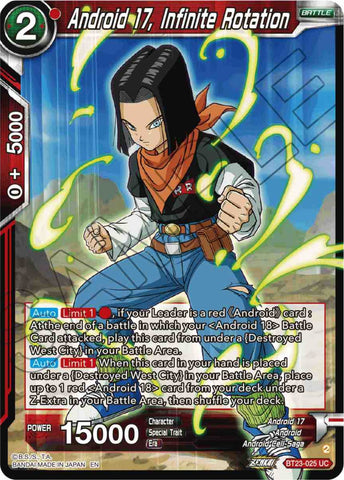 Android 17, Infinite Rotation (BT23-025) [Perfect Combination]
