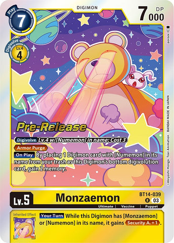 Monzaemon [BT14-039] [Blast Ace Pre-Release Cards]