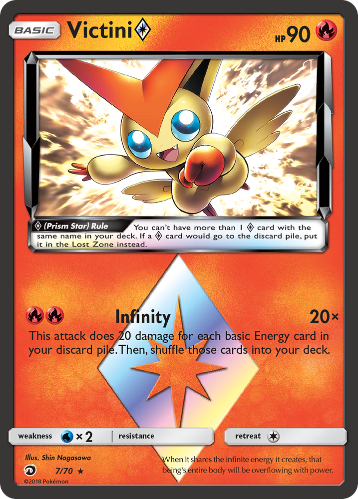 Victini (7/70) (Prism Star) [Soleil et Lune : Majesté du Dragon] 