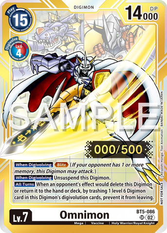 Omnimon [BT5-086] (Serial Numbered) [Battle of Omni Promos]