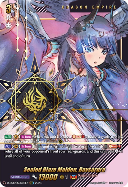 Sealed Blaze Maiden, Bavsargra (D-SS12/SEC02EN) [Triple Drive]