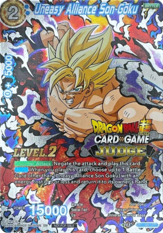 Uneasy Alliance Son Goku (Nivel 2) (DB1-096) [Tarjetas de Promoción de Juez] 