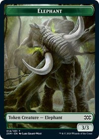 Elephant // Tuktuk the Returned Double-sided Token [Double Masters Tokens]