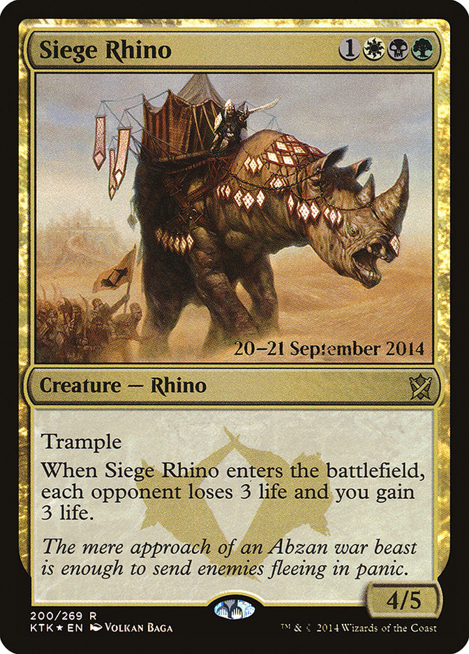 Siege Rhino  (Prerelease) [Khans of Tarkir Prerelease Promos]