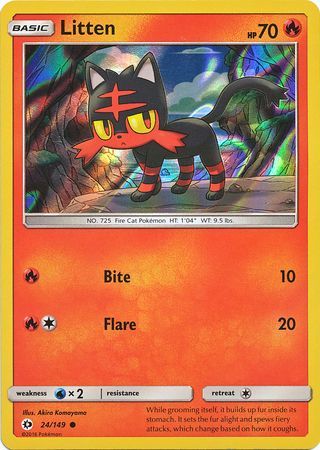 Litten (24/149) (Water Web Holo) [Soleil et Lune : Ensemble de base] 