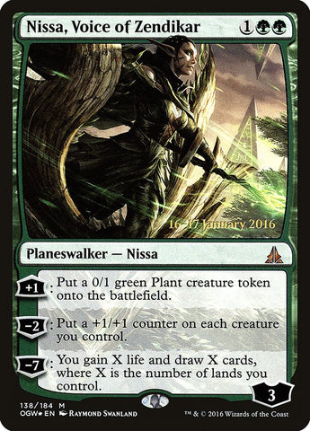 Nissa, Voice of Zendikar (Prerelease) [Oath of the Gatewatch Prerelease Promos]