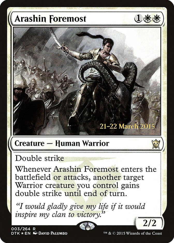 Arashin Foremost  (Prerelease) [Dragons of Tarkir Prerelease Promos]