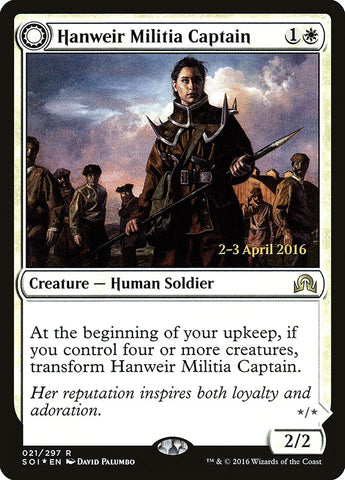 Hanweir Militia Captain // Westvale Cult Leader (Prerelease) [Shadows over Innistrad Prerelease Promos]