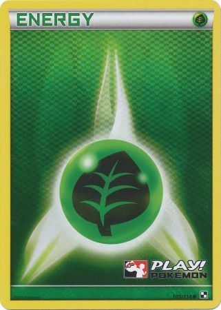 Grass Energy (105/114) (Play Pokemon Promo) [Blanco y negro: Conjunto básico] 