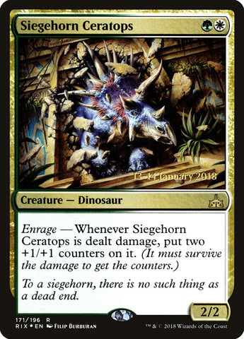 Siegehorn Ceratops (Prerelease) [Rivals of Ixalan Prerelease Promos]