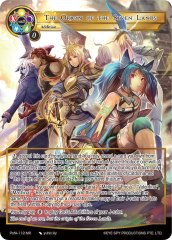 The Origin of the Seven Lands (Full Art) (PofA-112) [Alice Origin IV: Prologue of Attoractia]