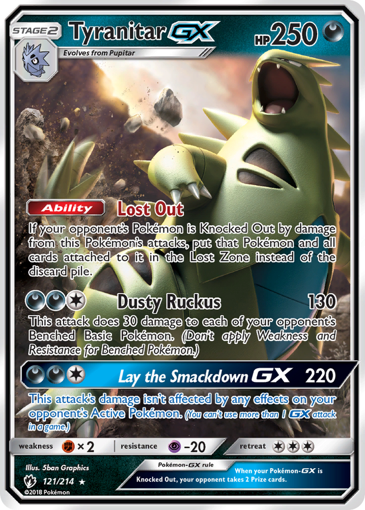 Tyranitar GX (121/214) [Sol y Luna: Trueno Perdido] 