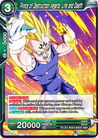 Prince of Destruction Vegeta, Life and Death [BT11-067]