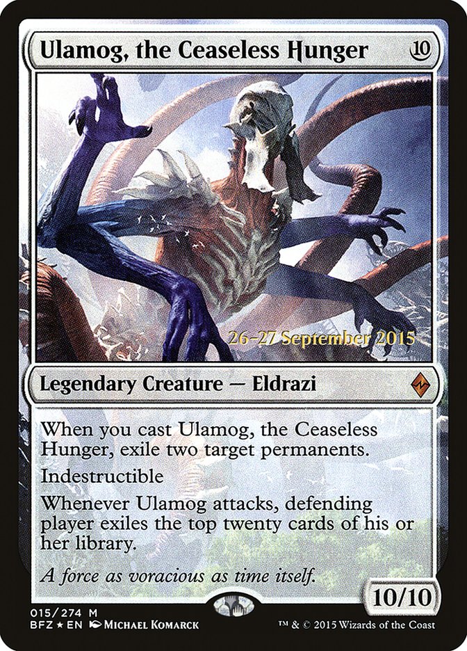 Ulamog, the Ceaseless Hunger  (Prerelease) [Battle for Zendikar Prerelease Promos]