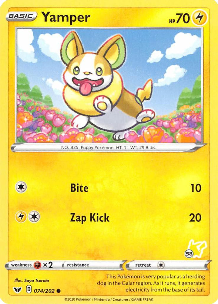 Yamper (074/202) (Tampon Pikachu #58) [Battle Academy 2022] 