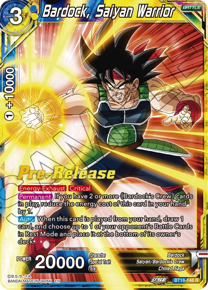 Bardock, guerrier Saiyan (BT18-146) [Dawn of the Z-Legends Prerelease Promos] 