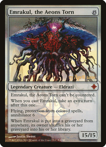 Emrakul, the Aeons Torn (Prerelease) [Rise of the Eldrazi Prerelease Promos]