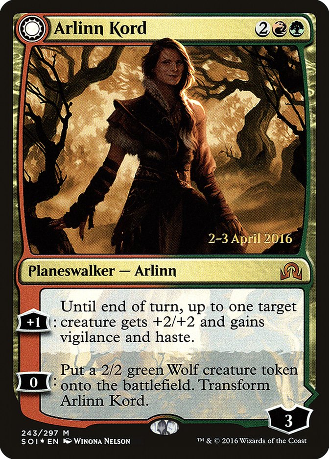 Arlinn Kord // Arlinn, Embraced by the Moon (Prerelease) [Shadows over Innistrad Prerelease Promos]