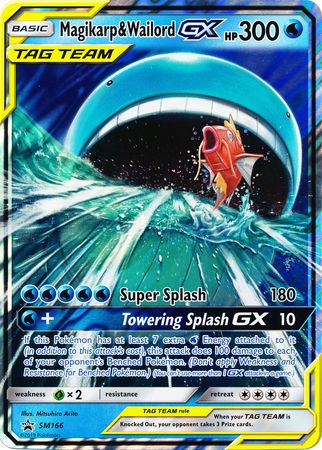 Magikarp &amp; Wailord GX (SM166) (Tarjeta Jumbo) [Sol y Luna: Black Star Promos] 