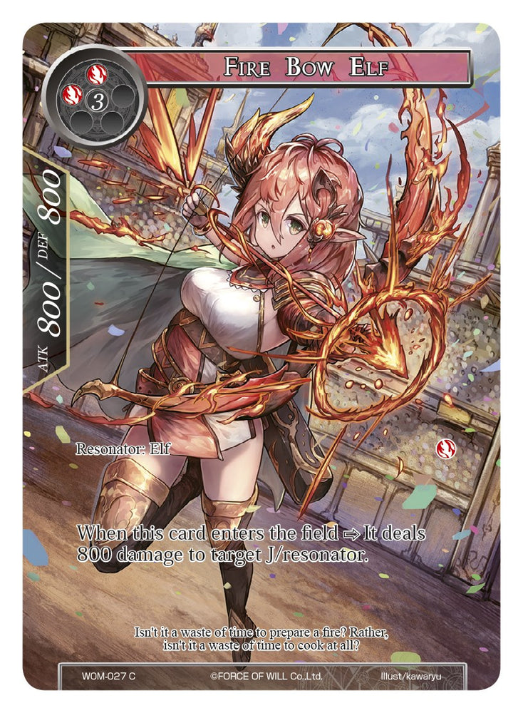 Fire Bow Elf (Full Art) (WOM-027) [Winds of the Ominous Moon]