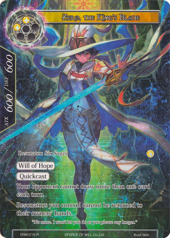 Zero, the King's Blade (Full Art) (ENW-016) [Echoes of the New World]