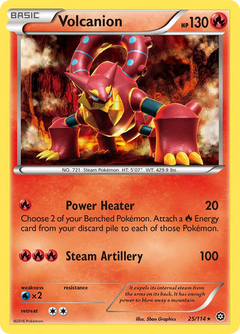 Volcanion (25/114) (Cracked Ice Holo) (Thème Deck Exclusif) [XY : Steam Siege] 