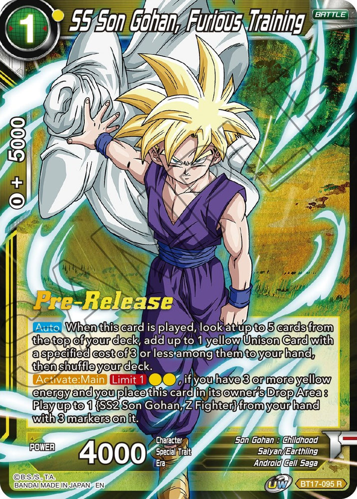 SS Son Gohan, Furious Training (BT17-095) [Promociones preliminares de Ultimate Squad] 