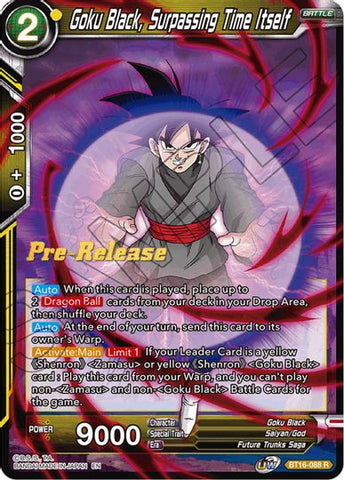Goku Black, superando al propio tiempo (BT16-088) [Promociones preliminares de Realm of the Gods] 