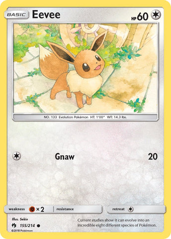 Eevee (155/214) (Let's Play, Eevee Cracked Ice Holo) (Theme Deck Exclusives) [Sun & Moon: Lost Thunder]
