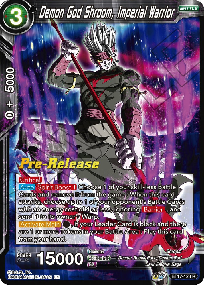 Demon God Shroom, Imperial Warrior (BT17-123) [Promociones de presentación de Ultimate Squad] 