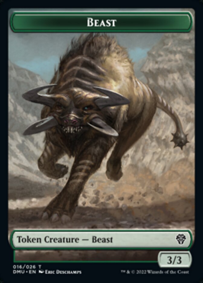 Kavu // Beast Double-sided Token [Dominaria United Commander Tokens]