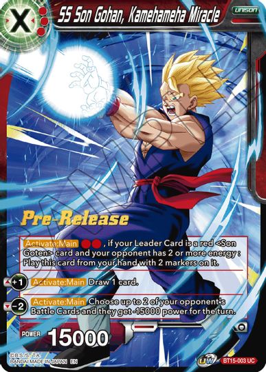 SS Son Gohan, Kamehameha Miracle (BT15-003) [Promociones de presentación de Saiyan Showdown] 