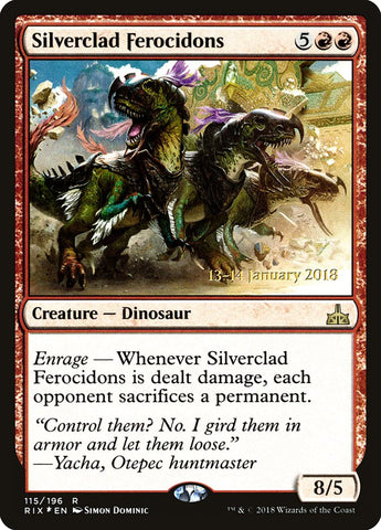 Silverclad Ferocidons (Prerelease) [Rivals of Ixalan Prerelease Promos]