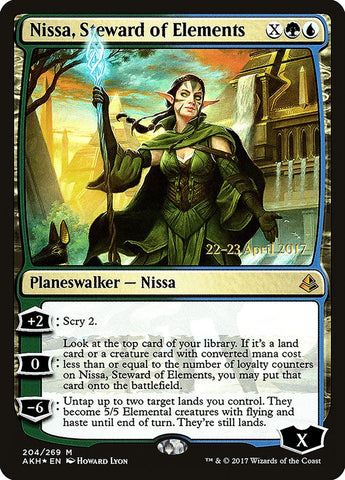 Nissa, Steward of Elements  (Prerelease) [Amonkhet Prerelease Promos]