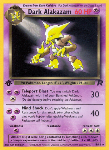 Dark Alakazam (18/82) [Team Rocket 1.ª edición] 