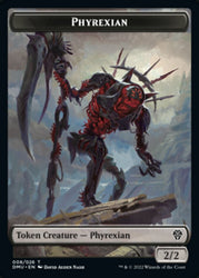 Phyrexian // Sand Warrior Token de doble cara [Dominaria United Tokens]