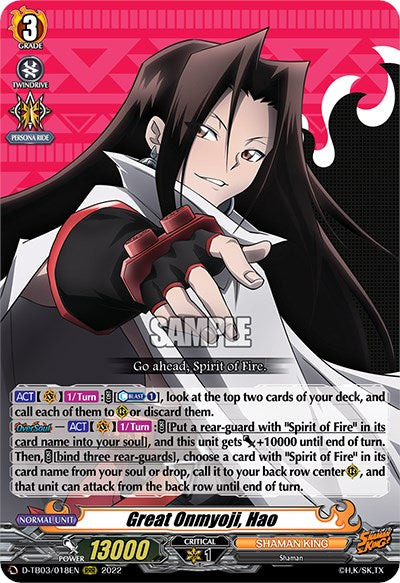 Great Onmyoji, Hao (D-TB03/018EN) [Shaman King]