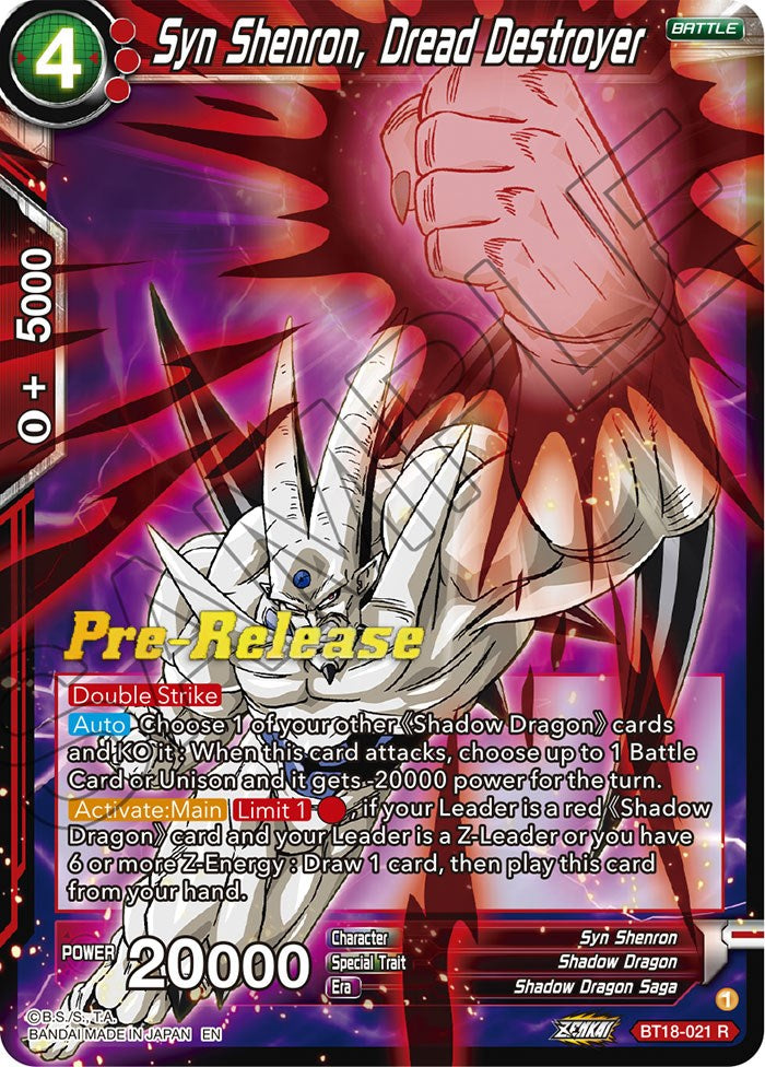 Syn Shenron, Dread Destroyer (BT18-021) [Promociones preliminares de Dawn of the Z-Legends] 